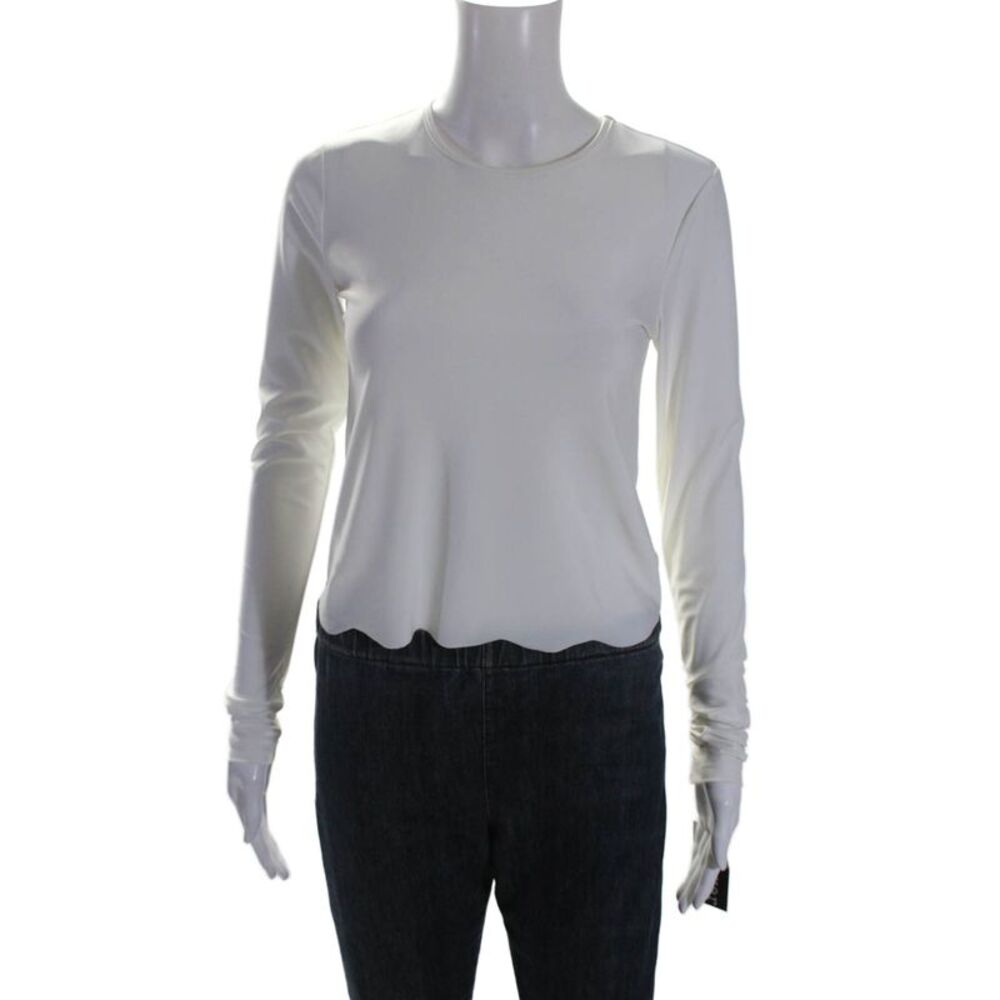 Cover Womens Pullover Long Sleeve Round Neck Basic Top White Size XS